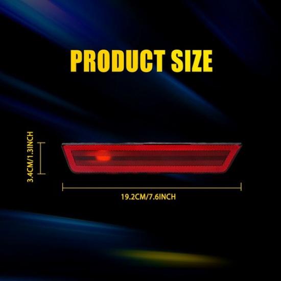 Red For 2011-2014 Dodge Charger Rear Bumper Side Marker Signal Lights Red Lens V