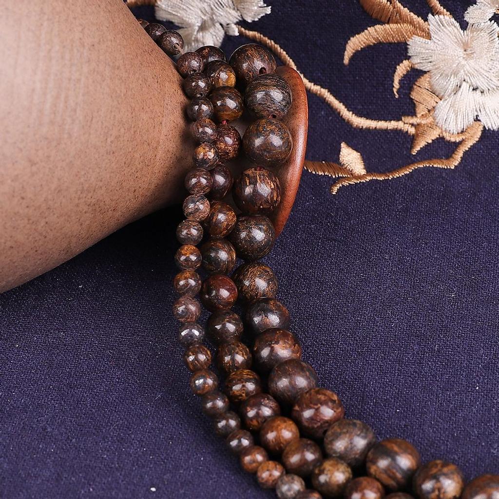 Круглые свободные бусины из натурального камня бронзит, 16 дюймов, нить 4, 6, 8, 10, 12 мм, размер на выбор для изготовления ювелирных изделий