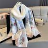 180*90cm Large Silk Satin Scarf Women Fashion Printed Scarf Spring And Summer Styles New Shawl Wrap Female Hand NEW
