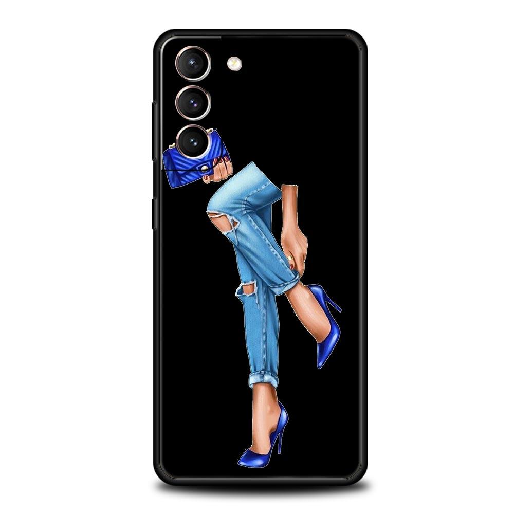 Чехол для телефона Девушка Женщина Кофе Мисс Для Samsung Galaxy S25 S24 S23 S22 S20 Ultra S21 FE 5G S10 Plus S10E Мягкий ТПУ Чехол