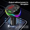 Bluetooth 5.0 Car FM Transmitter Dual USB Phone Charger Wireless Handsfree Calling Car Radio Modulator U-Disk Aux With RGB Light