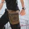 Men's Retro Canvas Leg Bag - Vertical Square Zipper, Wear-Resistant, European and American Style