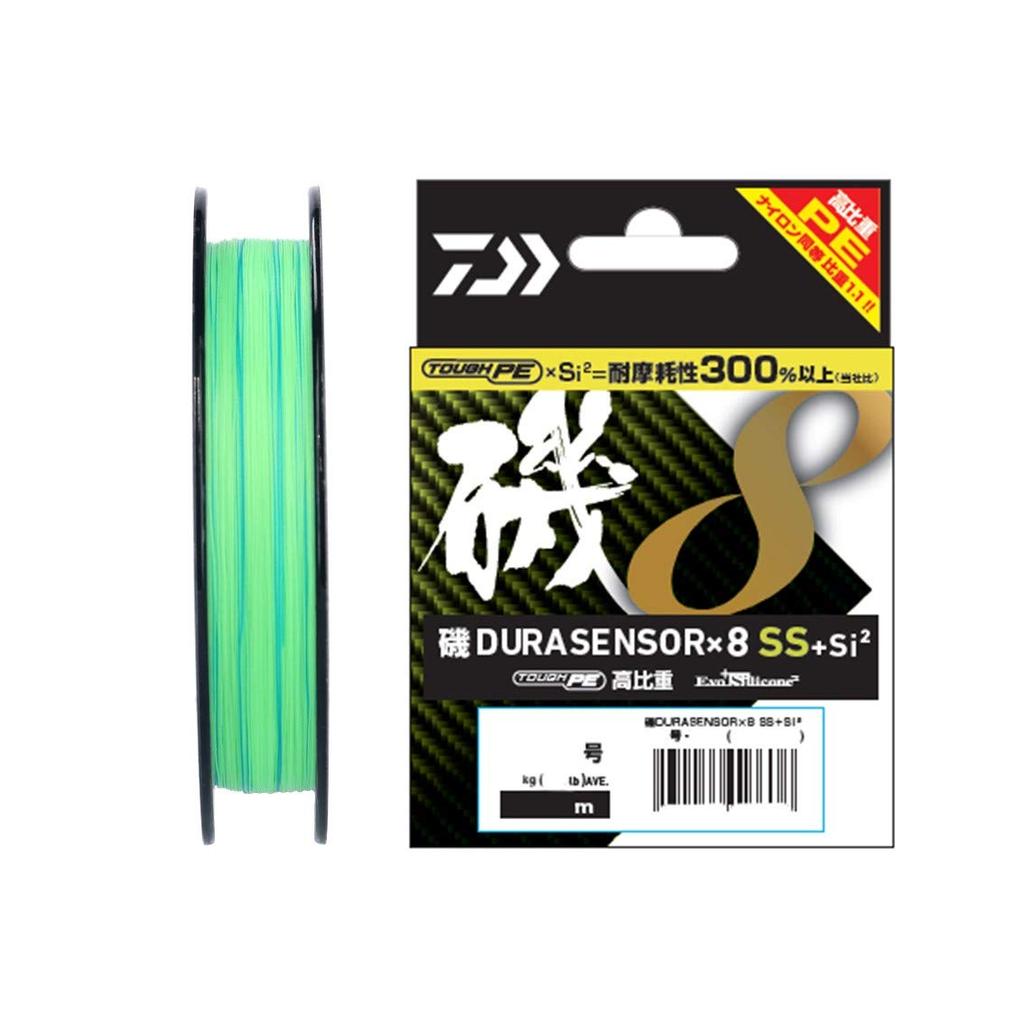 Daiwa Плетеный шнур PE, Iso Dura Sensor 8 Braid SS+Si2, 0.8, 150м, Лаймово-зеленый (с цветной маркировкой)
