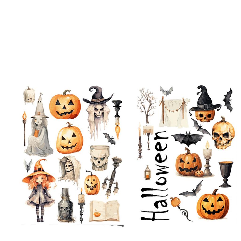 Halloween PVC Wall Stickers Amazon Pumpkin Skull Witch Halloween Tearable Decorative Wall Stickers