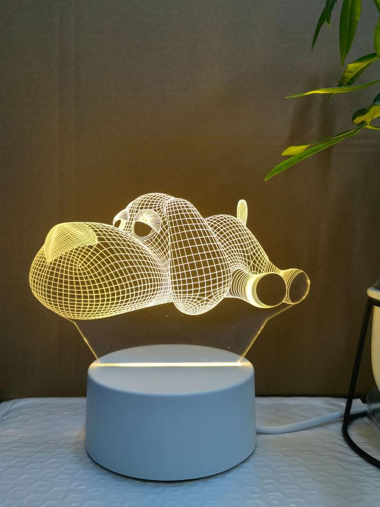Creative 3D LED Night Light 7 Color Acrylic Veilleuse ABS Plastic Base LED Night Lamp for Children's Room Table Desk Use