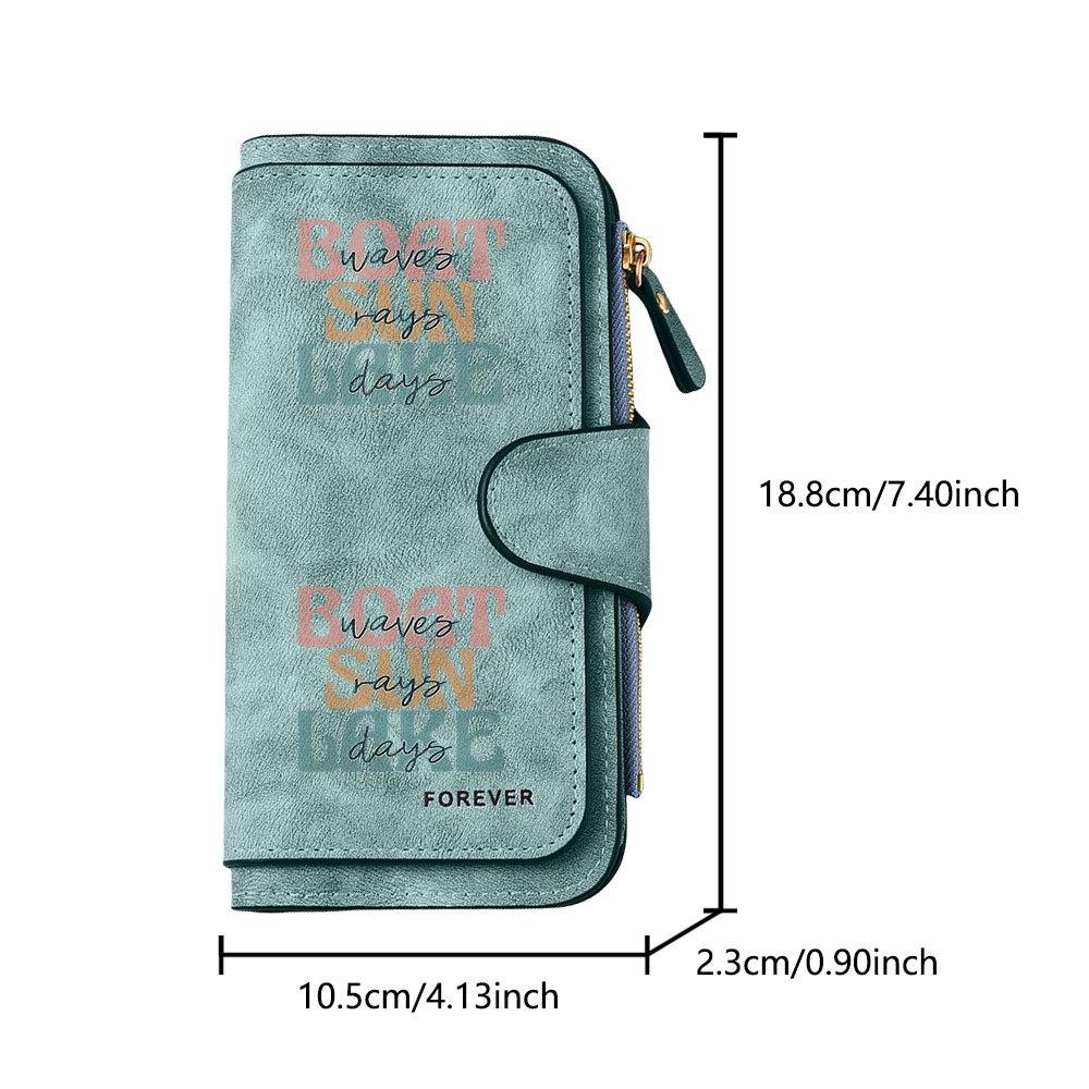 Letter-printed trendy long zipper wallet, large-capacity card holder, unisex clutch bag, stylish zippered coin purse, suitable for daily use, a great