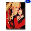 Винтажный плакат Kakegurui, наклейка, ретро аниме-плакаты и принты, настенные художественные фотографии для любителей, украшение для дома, гостиной, живопись