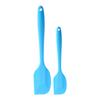 2Pcs/Set Food Grade Silicone Spatulas Butter Mixer Cake Cream Scraper Mixing Tool(Blue)