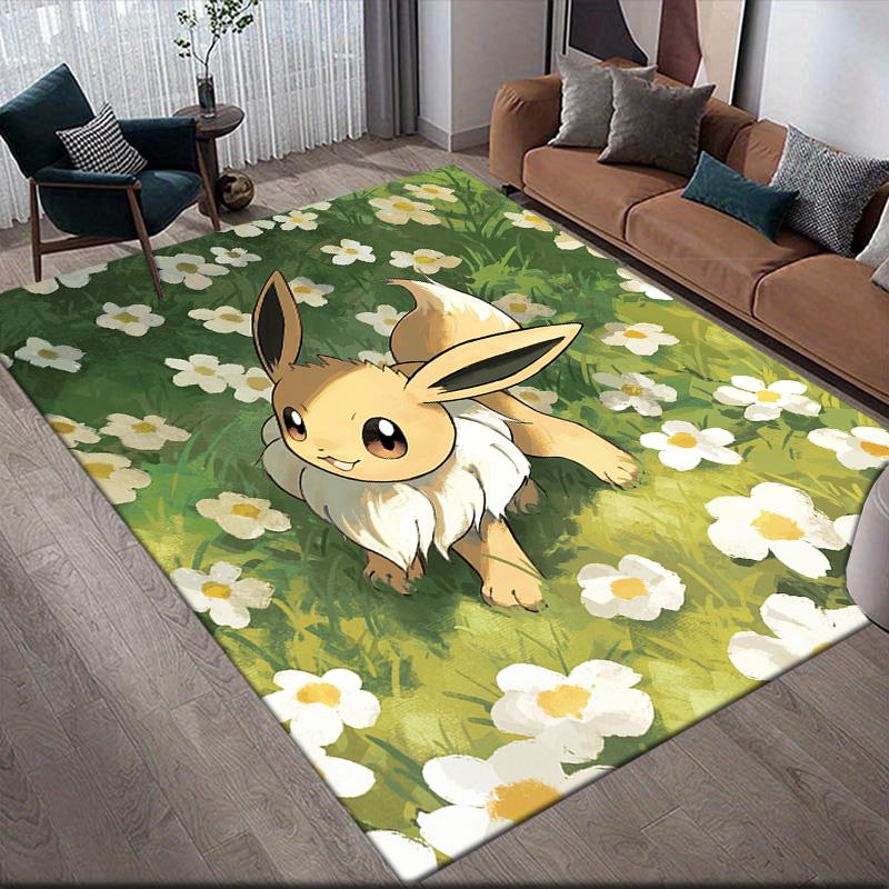 Pokémon Eevee Anti-Slip Floor Mat, Rectangular Carpet for Bedroom, Living Room & Game Area, Ideal Home Decor