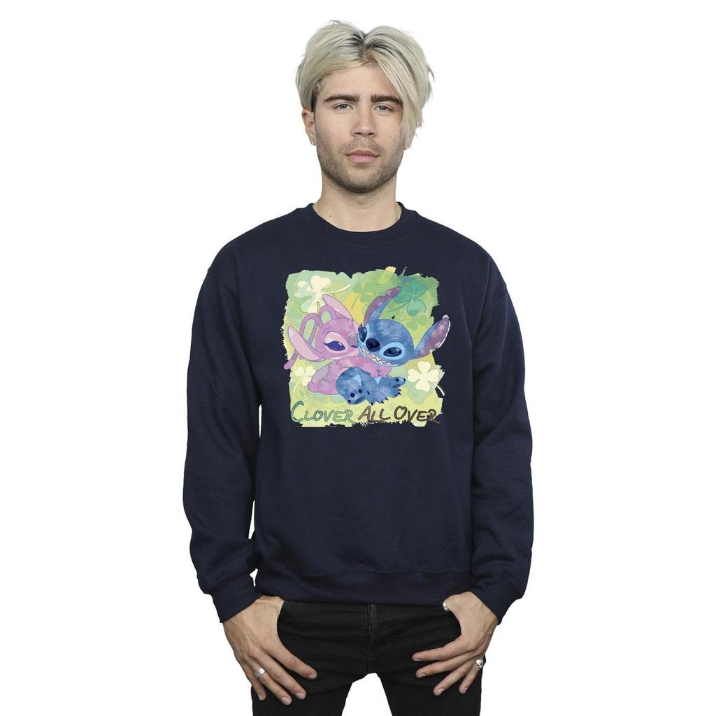 Disney Mens Lilo And Stitch St PatrickÂ´s Day Clover Sweatshirt
