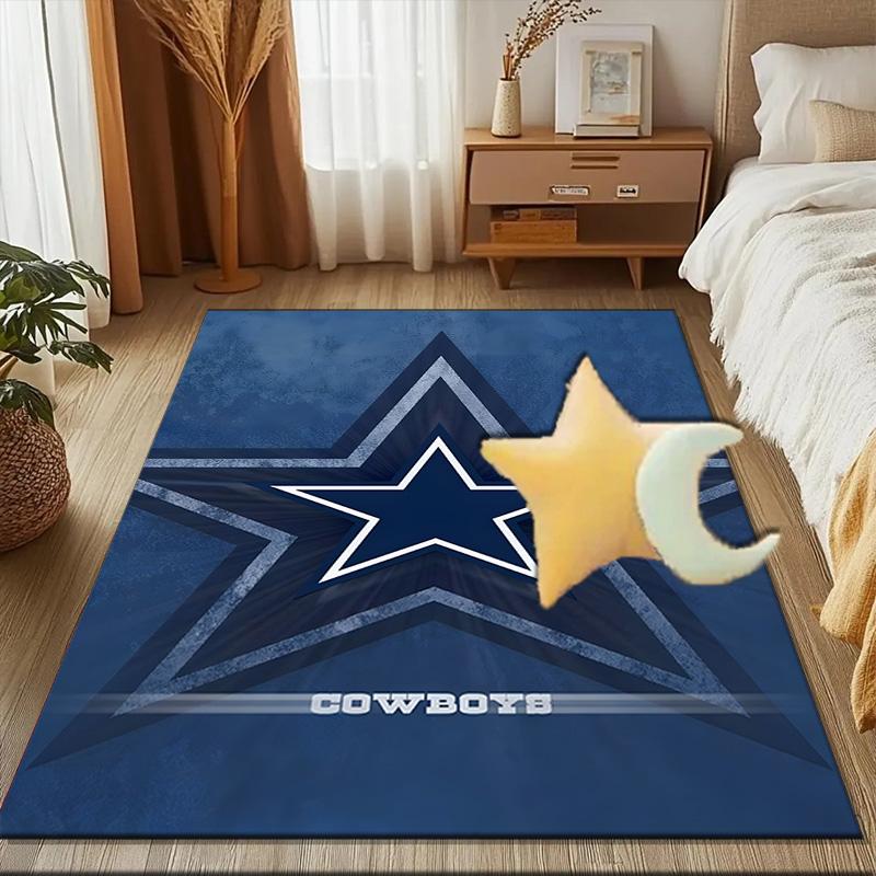 Cowboys Team Logo Rug Game Carpet, Floor Mat for Bedroom Living Room Entryway Rug, Home Decor Idea Gift for Christmas birthday