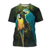Fashion New Color Parrot Graphic T Shirts For Unisex Summer Trend Casual Tees Harajuku Printed O-neck Short Sleeve Top