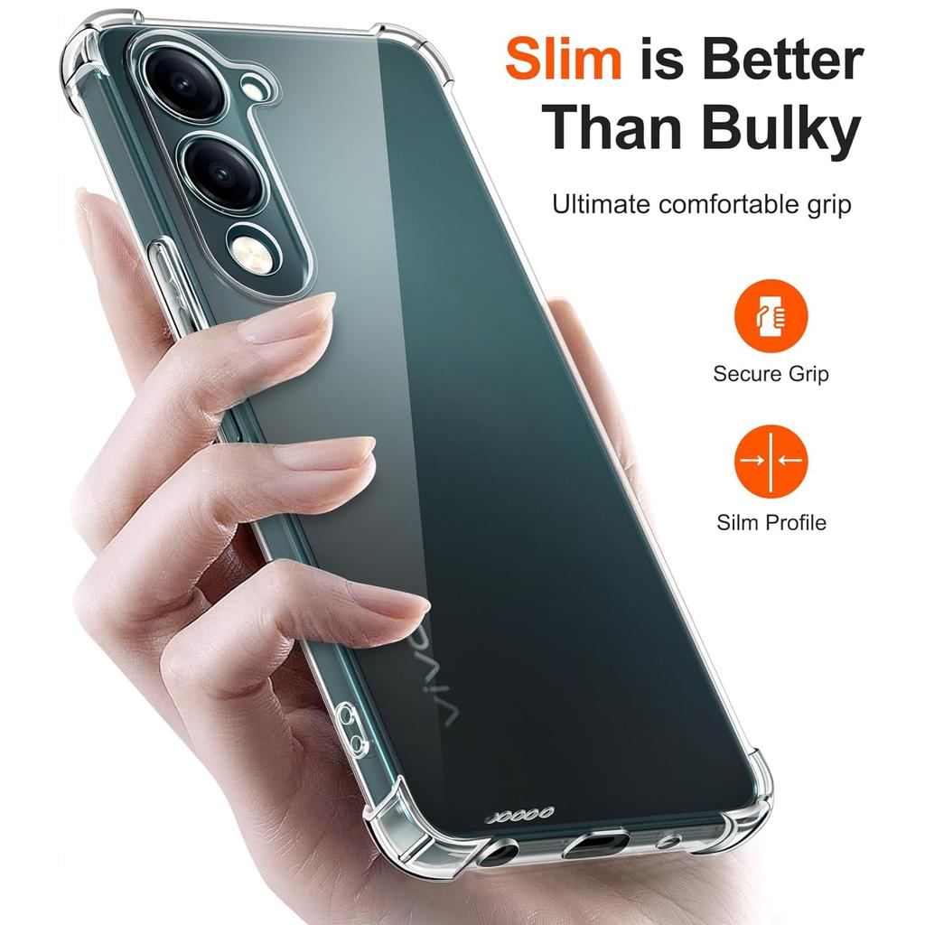 TPU Transparent Case for Vivo Y04 Y19S Y29 Y29S Y39 5G Protective Cover Four Corners Shockproof Bumper Coque Fundas