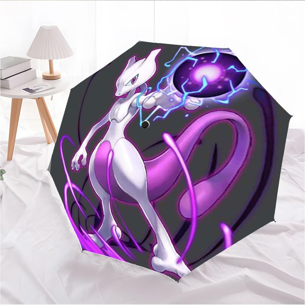 Mewtwo Pokemon Anti UV Umbrella Sun Protection Shade Umbrella Waterproof Windproof Outdoor Travel Parasol