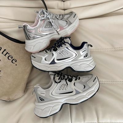 Модные показы кроссовки «папины» женские 2025 весна новые мягкая подошва легкая спортивная обувь маленькая жареная улица обувь на платформе