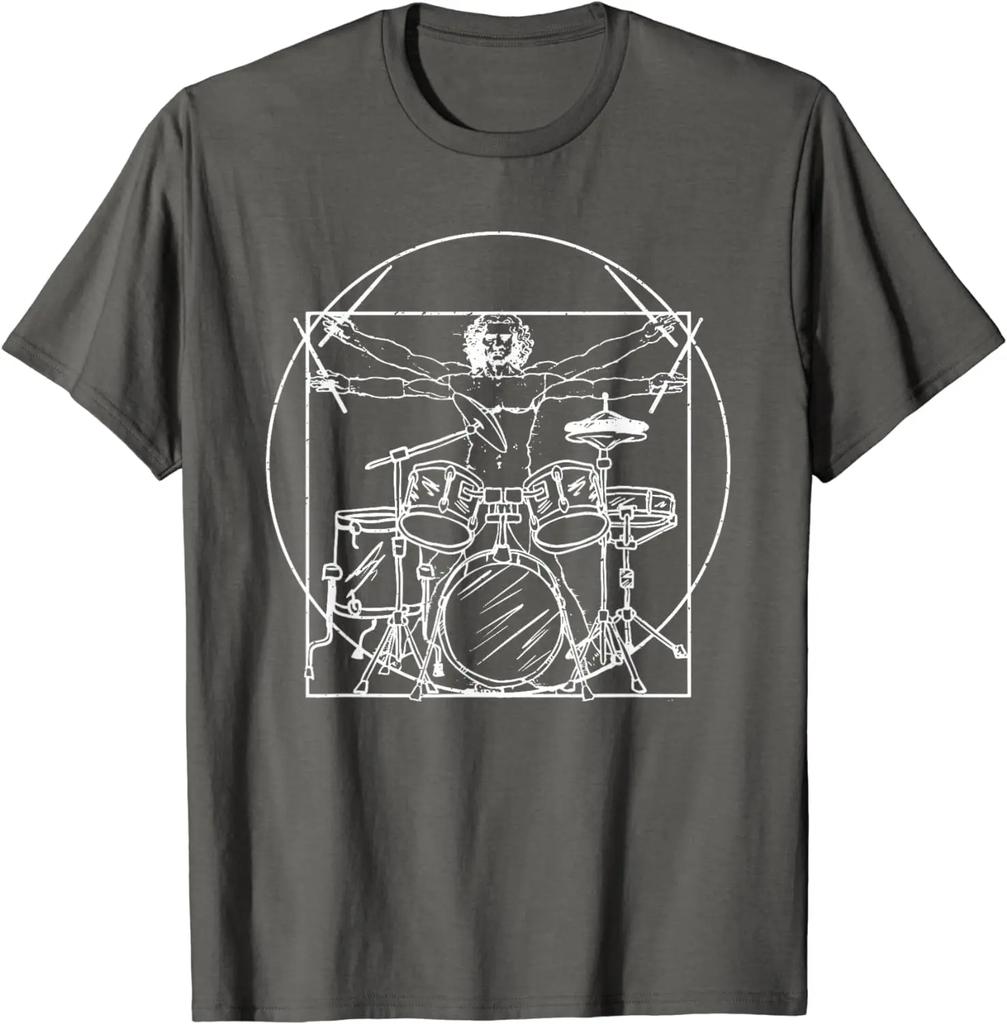 Подарок барабанщику: Da Vinci Drums Рисунок Подарок для Поклонников Музыки Футболка