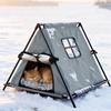 Foldable Insulated Dog House Oxford Feral Cat Shelter Pet Cage Cat Teepee Tent  All-Season Use