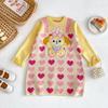 Girls' Keqian Knitted Cartoon Love Sweater Dress - Autumn/Winter Two-Piece Style
