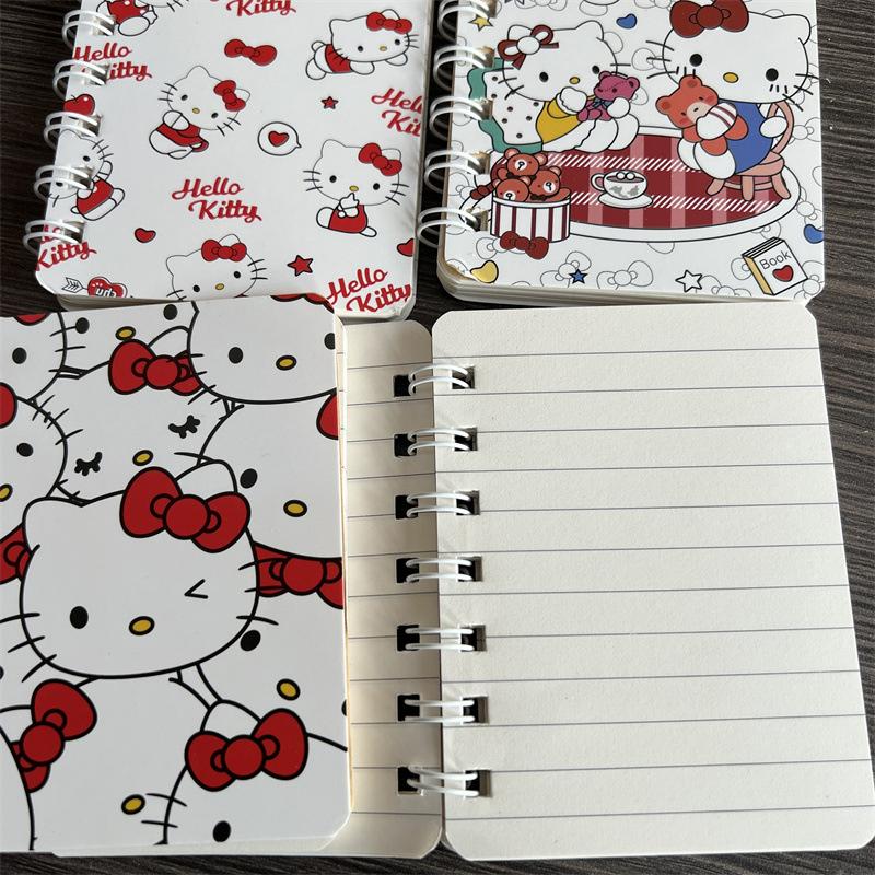Милый Hello Kitty Мини Портативный Блокнот на Спирали A7 Записная книжка Дневник Студенческая Канцелярия Школьные Принадлежности Возвращение в Школу Подарок для Детей
