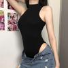 Harajuku однотонный комбинезон женский облегающий без рукавов сексуальный черный топ модная уличная одежда винтажный Y2k готический боди одежда