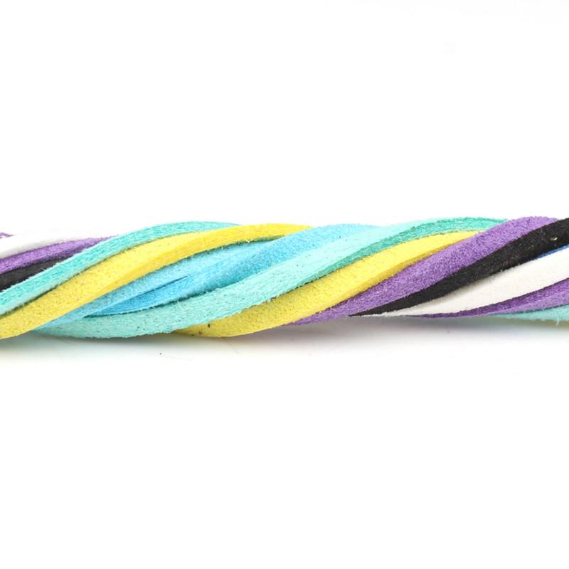 10 Colors 5M Flat Faux Suede 2.5mm Width Korean Velvet Leather Cord Rope String for Jewelry Making