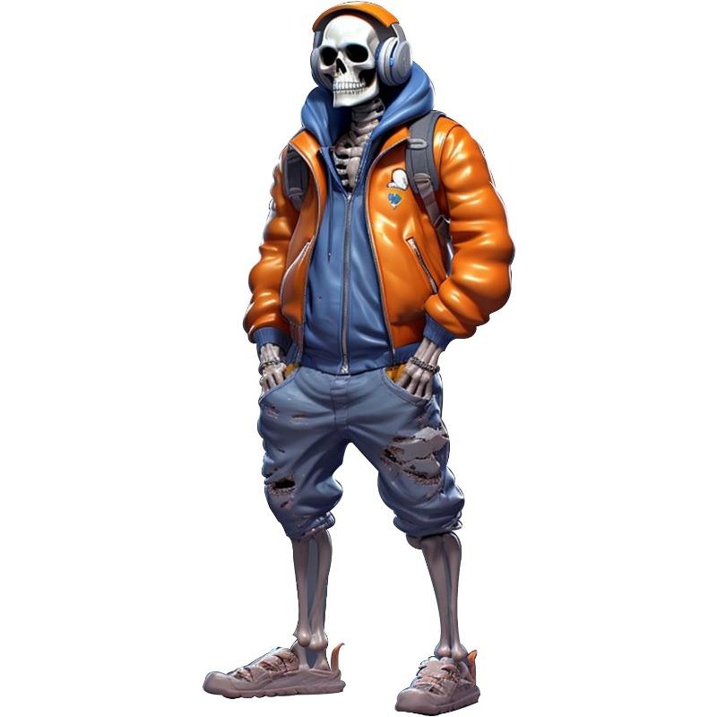 Cool Skeleton Figurines New Cute Funny Unique Skull Mini Statue Halloween Doll Resin Crafts Ornament Collectibles Home Garden Office Desk Decorations