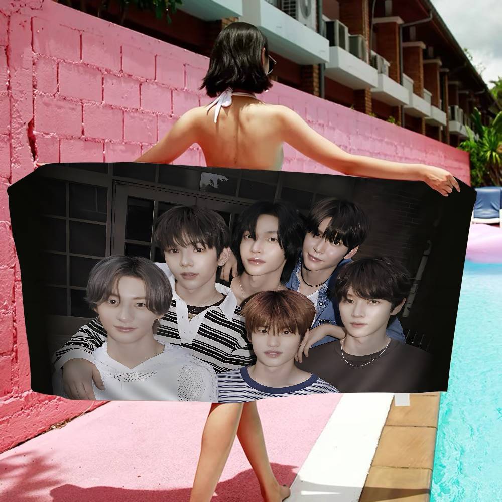 Kpop RIIZE Аниме Пляжное Полотенце для Купания Мягкое Впитывающее Мочалка Детские Подарки Для Детей Путешествия Кемпинг Спортзал
