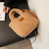 2025 Autumn and Winter New Girl Lamb Fluff Handbag Mini Casual Shoulder Crossbody Magnetic Buckle Fluff Bag