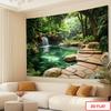2D Nature Waterfall Backdrop Lush Forest Studio Photography Background