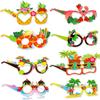 Hawaii Party Paper Glasses Summer Beach Party Gifts For Kid Flamingo Parrots Glasses Photo Props Tropical Aloha Luau Party Decor