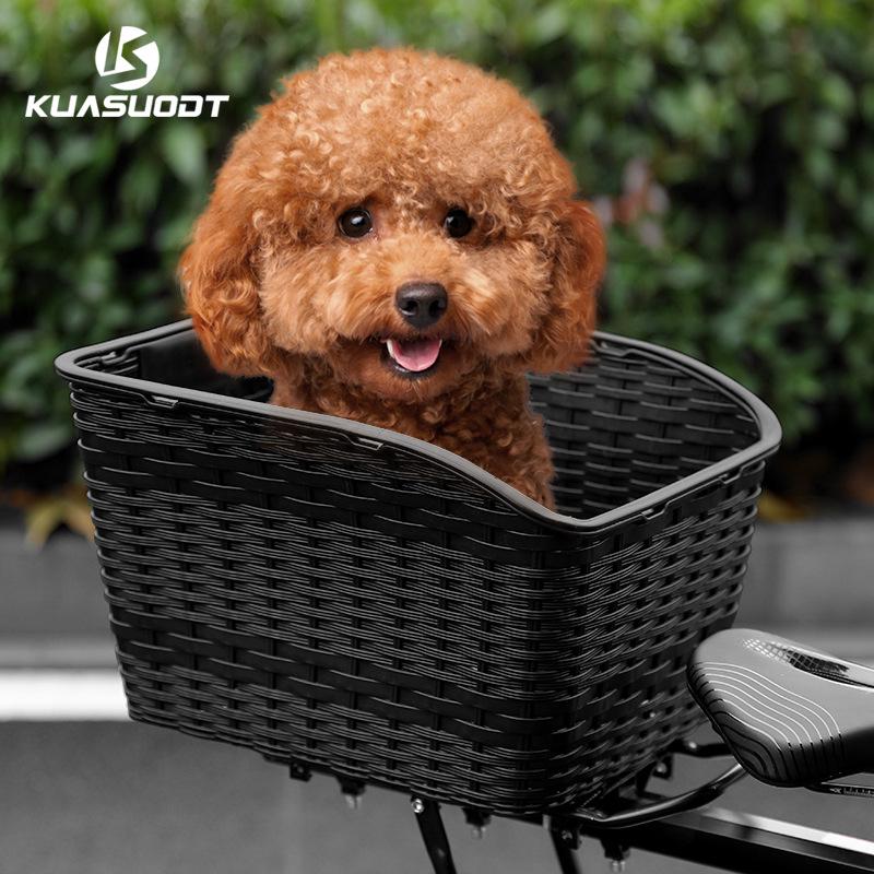 Large Capacity Bicycle Rear Basket with Lid for Mountain and Electric Bikes - Pet or Cargo Carrier.