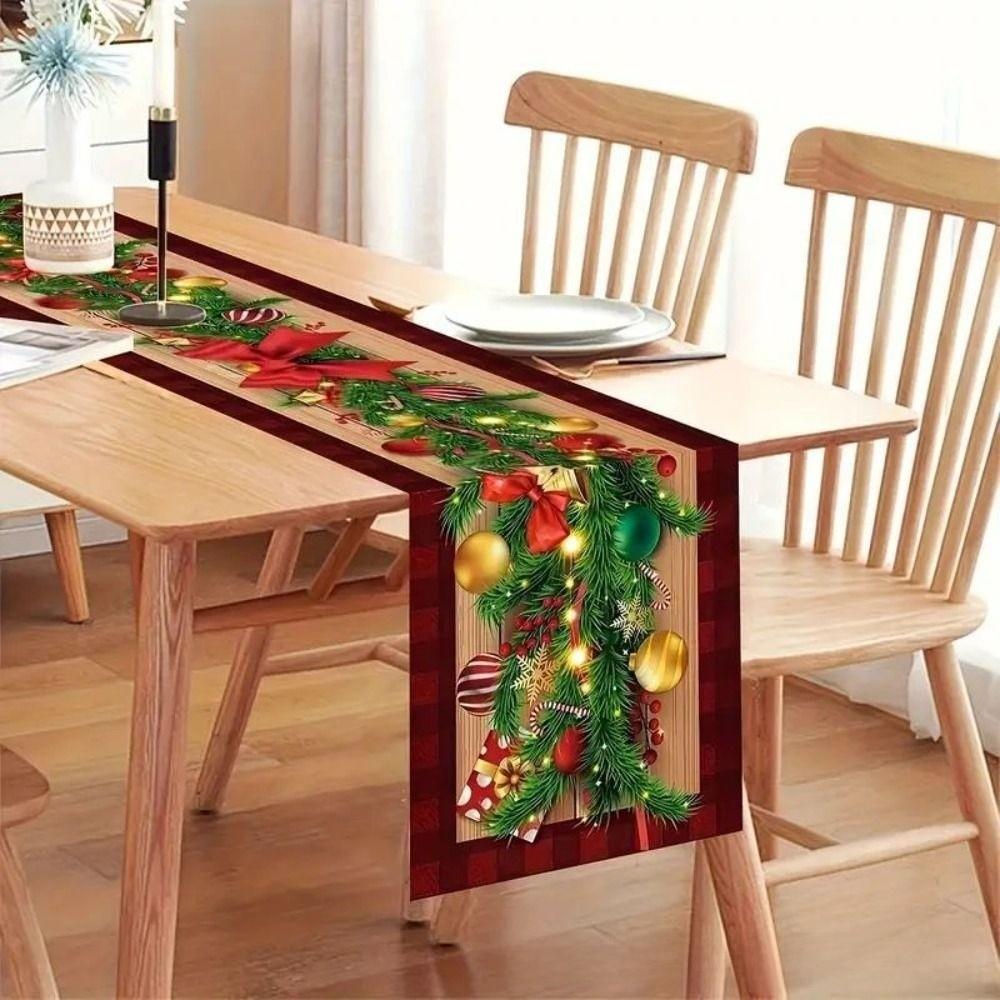 New New Year Christmas Table Runner Navidad Gift Xmas Party Merry Christmas Decorations Flag Cover Table Cover Party Ornament