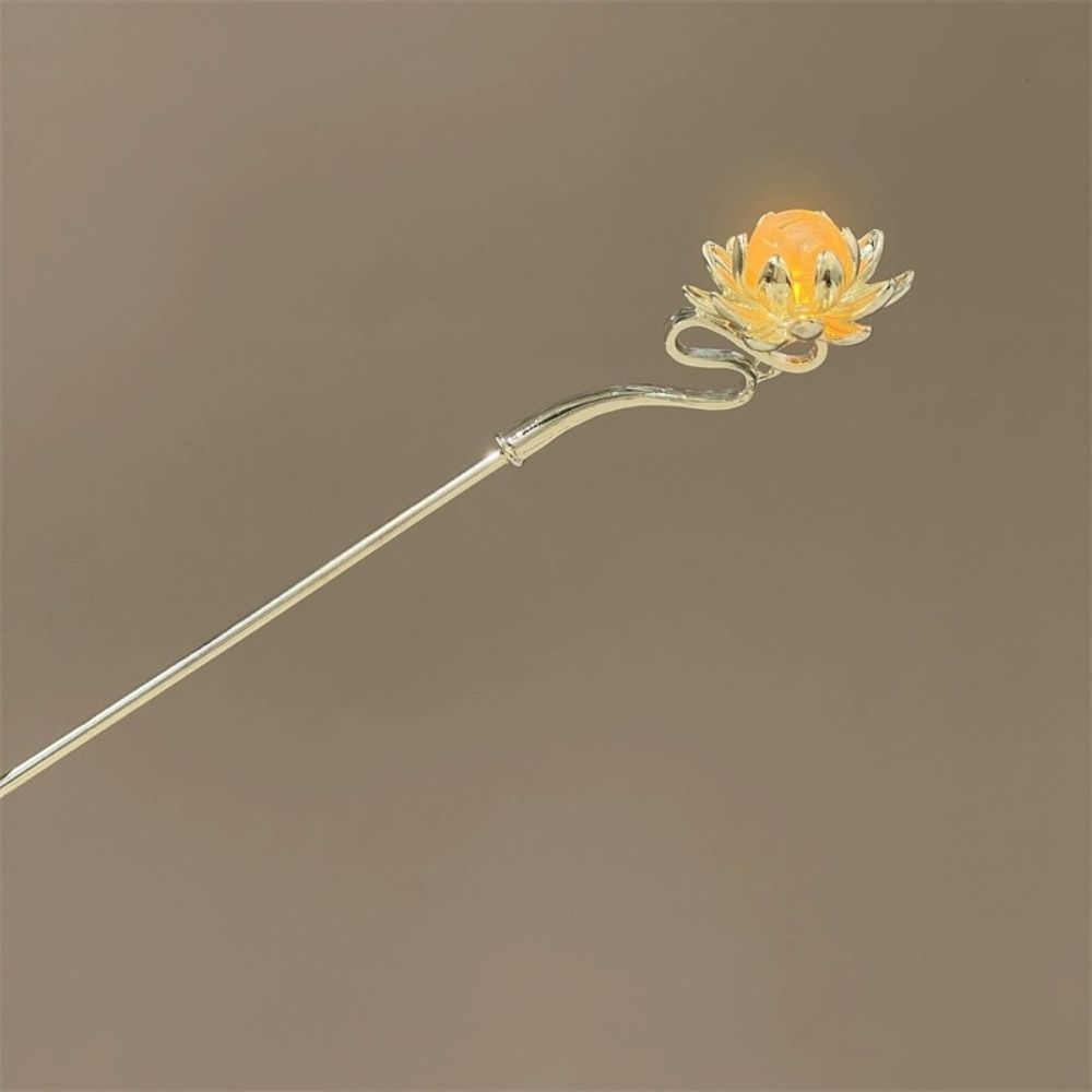 Винтажная заколка для волос Lotus Emit Light в китайском стиле с кисточками для женщин и девочек, аксессуары для волос