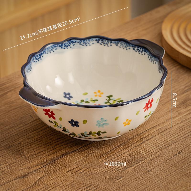 Керамическая тарелка с маленькими цветами в стиле ретро, креативная бытовая посуда, ресторан, изысканные блюда, салатная тарелка, изысканные рыбные тарелки