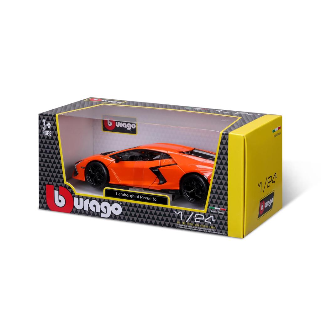 Bburago Lamborghini Revuelto оранжевый мини-автомобиль, литой под давлением автомобиль, готовый продукт OG 1/24 18-21106
