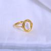 Позолоченное серебро 925 пробы, овальное, в форме яйца, открытое кольцо с вырезанным дизайном для женщин