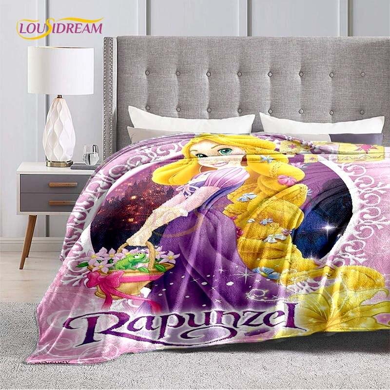 Красивая Принцесса Рапунцель Мультяшное Одеяло Аниме Пледы для Кроватей Диванов Размер Queen Мягкое Постельное Белье Чехол Домашний Декор Подарок для Детей
