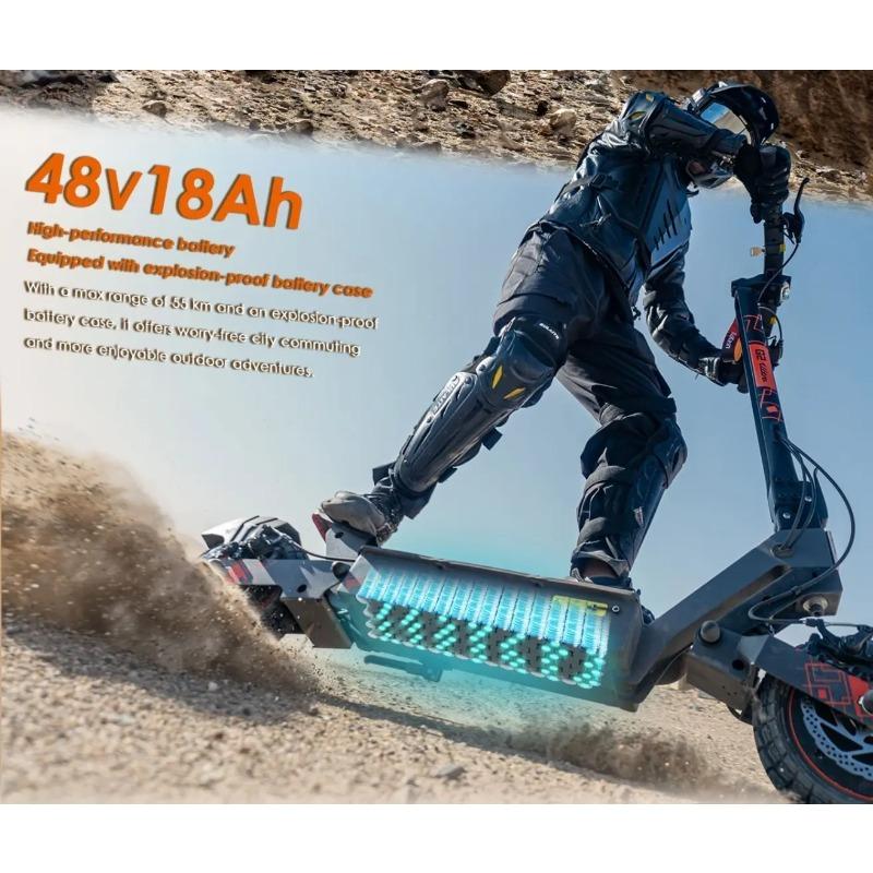 KuKirin G2 Ultra E-Scooter 1600W Dual Motor, 48V 18Ah, 50km/h, 35km Range, 10" Tubeless Tires, Bluetooth Touchscreen