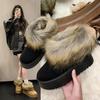 Cotton Shoes Non-slip Student Warm Short Boots Velvet Winter Women's Versatile New Matte Imitation Fox Hair Thickened Snow Boots