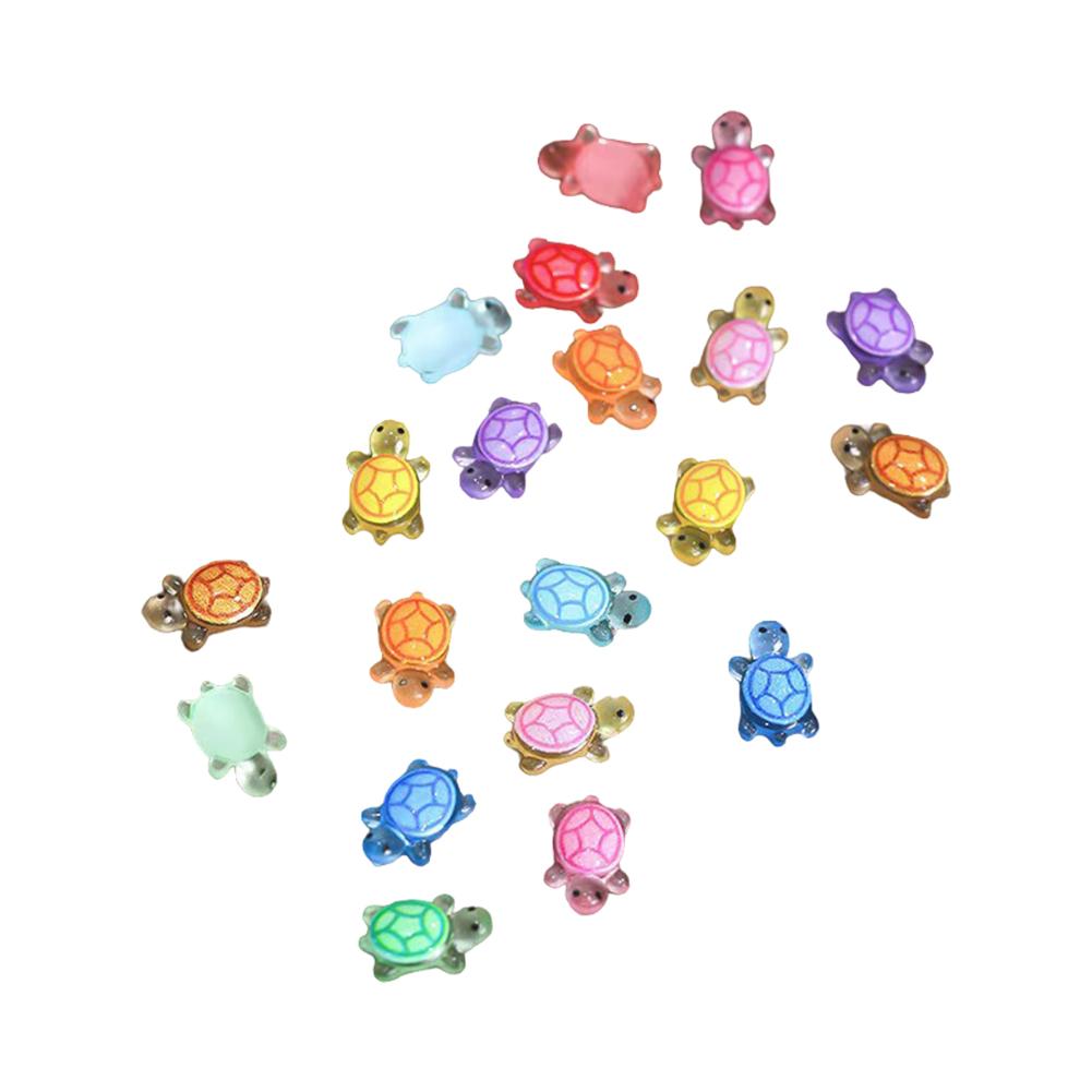 100Pcs Luminous Mini Resin Turtles Cute Tiny Turtles Sea Turtles Figurines for Fairy Garden Micro Landscaping Decoration