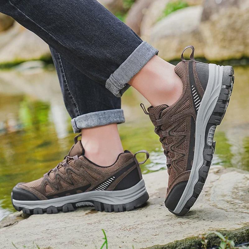 Мужские нескользящие, износостойкие кроссовки для бега и походов на открытом воздухе - большой размер