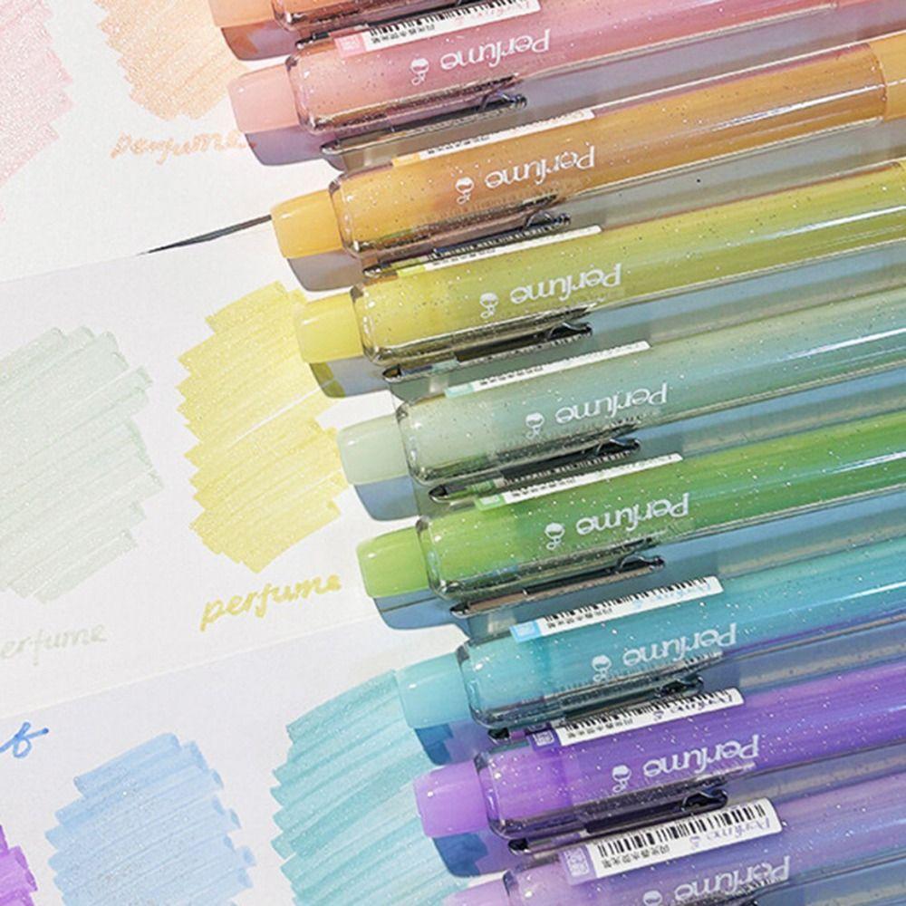 4Pcs Color Glitter Colorful Gel Pen Set Mark Key Points Color Marker Pen School Office Supplies