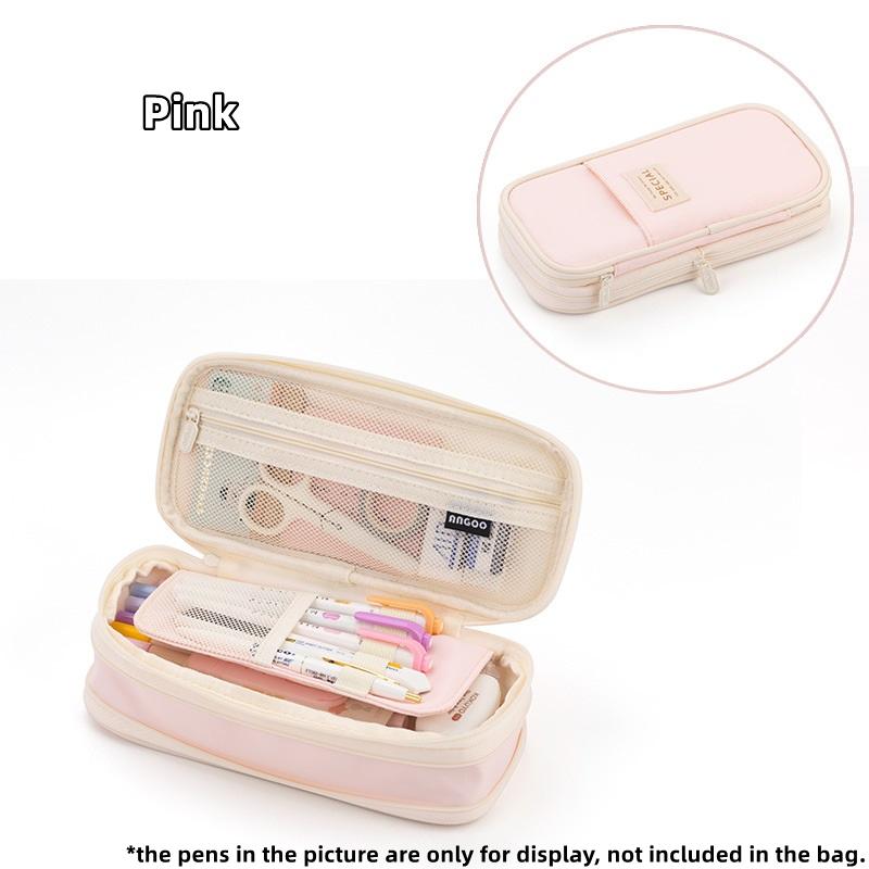 Расширяемый пенал Angoo, сумка для ручек, хит цвета, водонепроницаемый материал, сумка для хранения, карман для канцелярских принадлежностей, школы