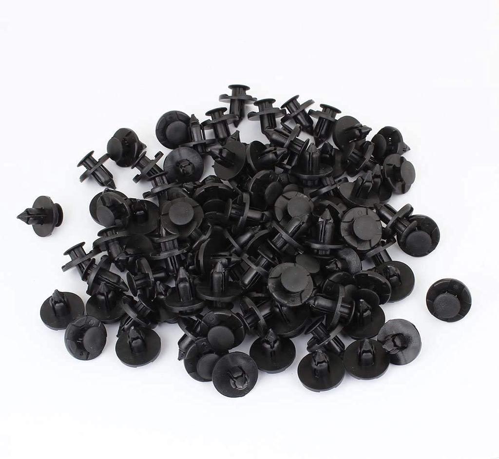 TAORAYO 100 шт., зажим с отверстием диаметром 8 мм, автомобильная заклепка, пластиковая заклепка, зажим для отделки, фиксирующий зажим, подходящий для Nissan, заклепка с отверстием, нейлоновый брызговик