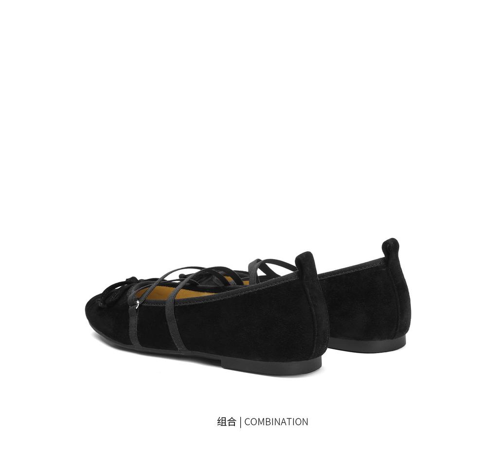 St&Sat/Saturday Comfortable Versatile Women's Shoes Fashion Low Heel Round Head Single Shoes French Bow Mary Jane