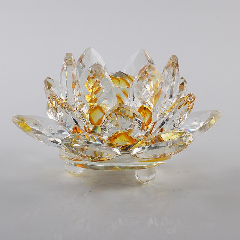 6.2cm Quartz Crystals Lotus Flower Crafts Glass Fengshui Ornaments Healing Crystals Home Party Wiccan Decor Yoga Gifts Souvenir