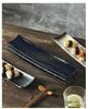 13 Inch Red Long Rectangular Sushi Plate Japanese Ceramic Sashimi Dish Dessert Plate Western Dinner Serving Platter For Kitchen