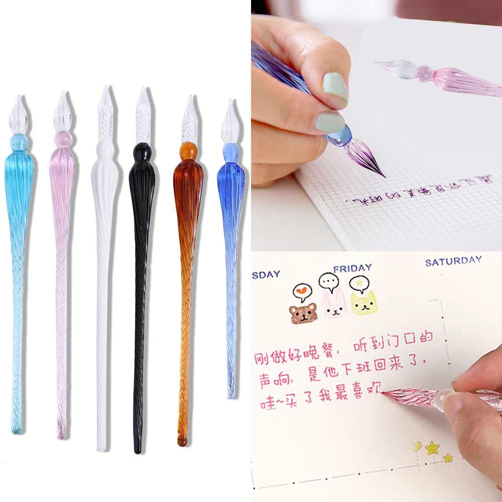 Канцелярские товары Винтажные Подписные Чернила для Заправки Ручной работы Перьевые ручки Хрустальное Перо для Макания Стеклянное Перо для Макания