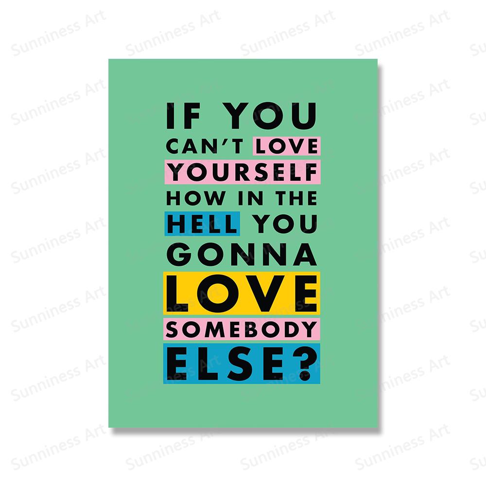 Минималистичные красочные мотивирующие цитаты, художественная живопись, постер, только хорошее настроение, настенное искусство, печать на холсте, современная гостиная, домашний декор