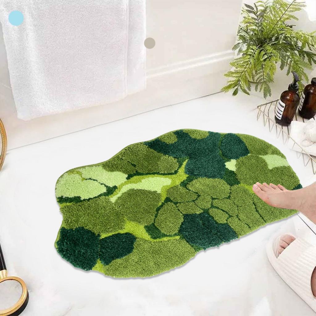 Зеленый, Моховой ковер, Коврик для ванной, Впитывающий, Нескользящий коврик, Придверный коврик, Коврик для ног, Бытовой, Плюшевый коврик для пола